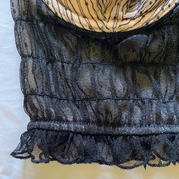 Victoria's Secret Black & Nude Dot Lace Ruched
Longline Bra - Picture 4 of 7